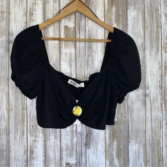 NWT Elodie Black O-Ring Crop - Picture 2 of 7